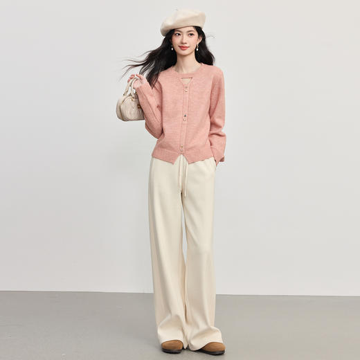 【10/15新品】熙世界高密针织香蕉裤女加厚秋冬新款休闲宽松窄版软糯风阔腿长裤 商品图2