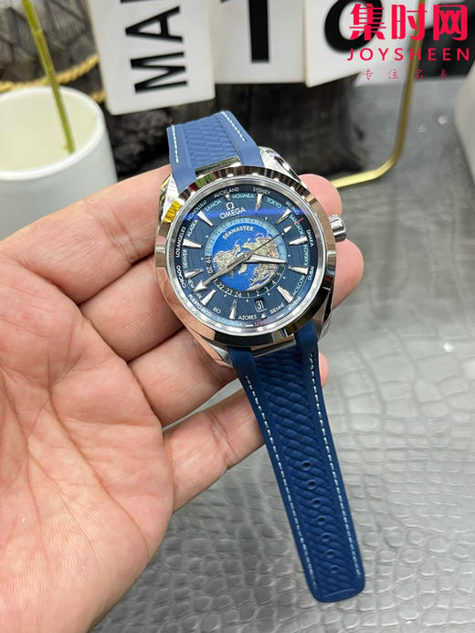 VS欧米茄海马世界时系列 VS海马世界时深海之蓝 蓝海马 海马世界时胶带款 男士腕表 表径43mm 商品图2