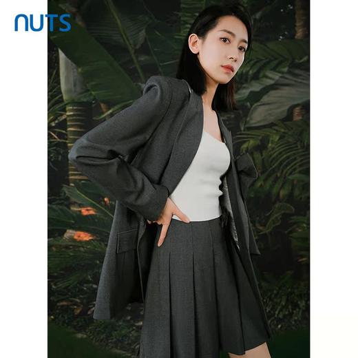 NUTS春秋季新款纯色简约高级感气质休闲西装外套女412041363 商品图3