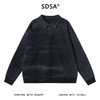 SDSA男士秋冬新款痞帅男装韩版扎染做旧polo领卫衣百搭休闲上衣 商品缩略图1