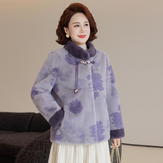 FW 8545国风立领仿貂绒上衣皮毛一体加绒加厚外套 商品图1