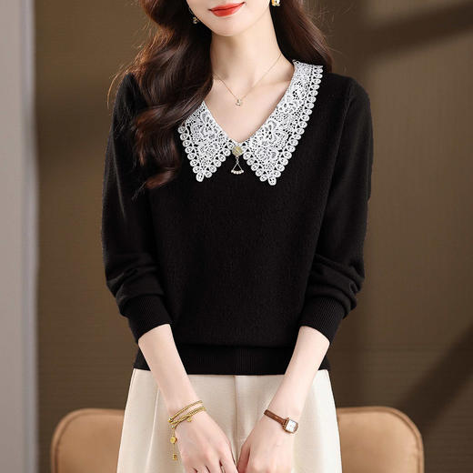 好看的早秋穿搭针织衫上衣，洋气娃娃领减龄打底毛衣CC-BSM-8802 商品图1