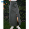 NUTS春秋季新款复古气质高腰显瘦直筒宽松长款半身裙413062338 商品缩略图0