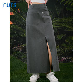 NUTS春秋季新款复古气质高腰显瘦直筒宽松长款半身裙413062338