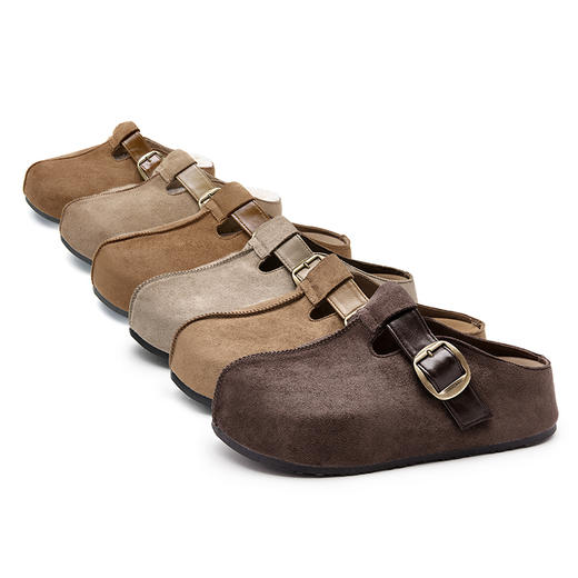 西遇一脚蹬勃肯鞋半拖女新款秋季懒人包头拖鞋增高厚底吐司鞋K0057160（单里）/K0057211（绒里） 商品图7