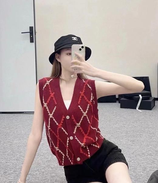 GY08-香奈儿 早秋新款 立体几何菱格嵌花针织马甲上衣（LS*MM）-10.14直播款 商品图5