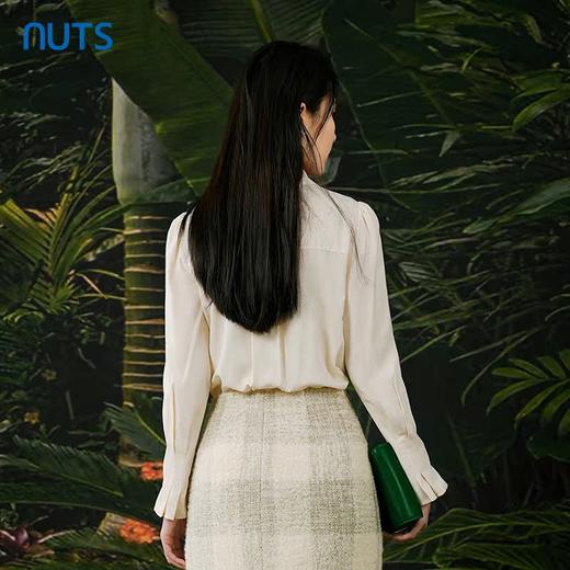 NUTS春秋季新款时尚简约气质通勤宽松显瘦长袖衬衫女411011082 商品图4