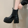 【预售5天】英伦风厚底马丁靴女秋冬高跟粗跟中筒靴小个子增高松糕烟筒靴ZMXY&ZM2577 商品缩略图1