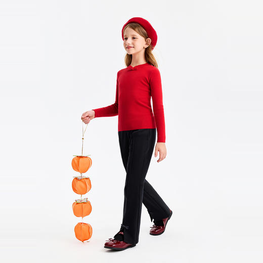 【新年波】女童立领长袖针织衫春季新款安奈儿童装EG614504 商品图5