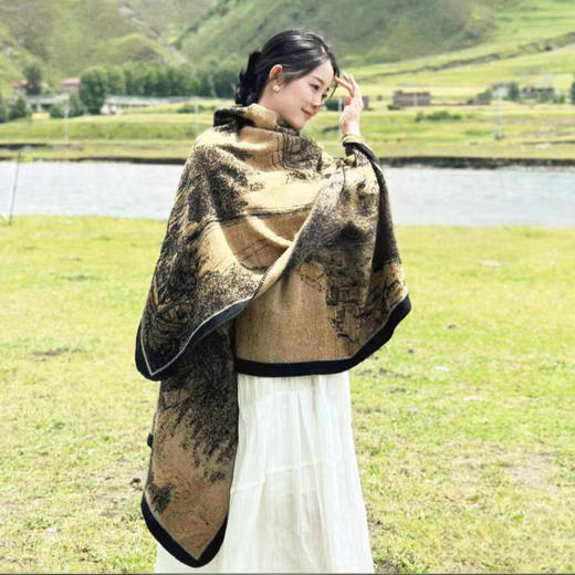 享妍 水墨江南披肩毯  多场景使用 披肩/围巾/盖毯 商品图0