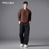 PINLI品立2025秋季新款粗针重磅宽松圆领针织衫男百搭休闲毛衣潮GD253110130 商品缩略图1