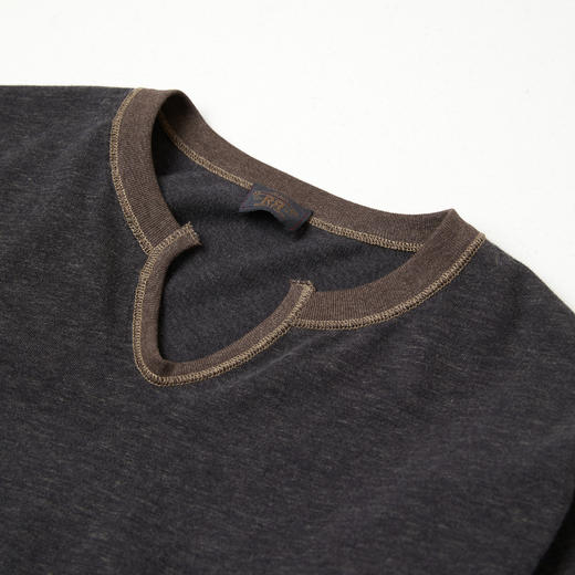 ROMI STUDIO“怀旧复古”天丝棉撞色领口简约长袖卫衣 RWCASU6222 商品图3