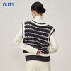 NUTS冬季新款别致条纹撞色V领针织外穿马甲背心女343053199 商品缩略图4