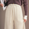 QYM H626-Y毛呢垂感阔腿裤松紧高腰直筒裤休闲裤 商品缩略图3