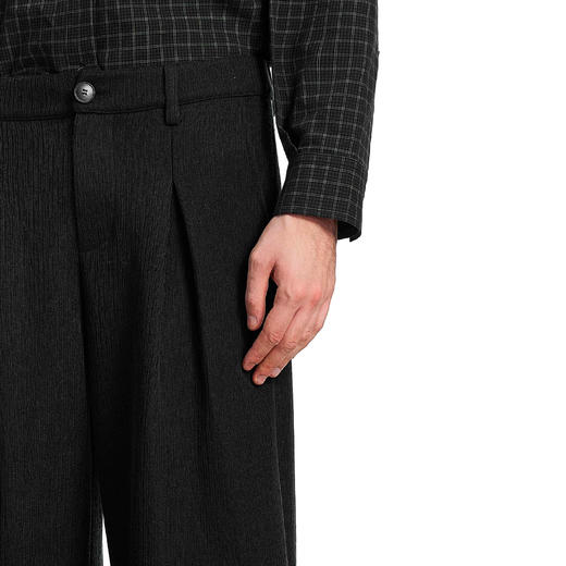 FDR官方店 肌理打褶直筒裤潮牌复古秋季新款宽松阔腿休闲男女 商品图3