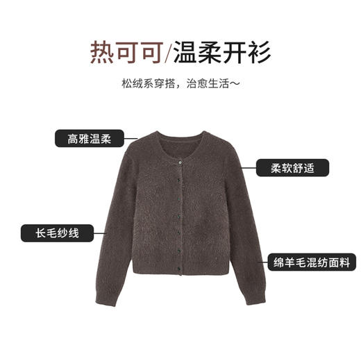 【商场同款】CNR5035 “热可可开衫 ”高雅又温柔，松绒系穿搭，治愈生活 商品图2
