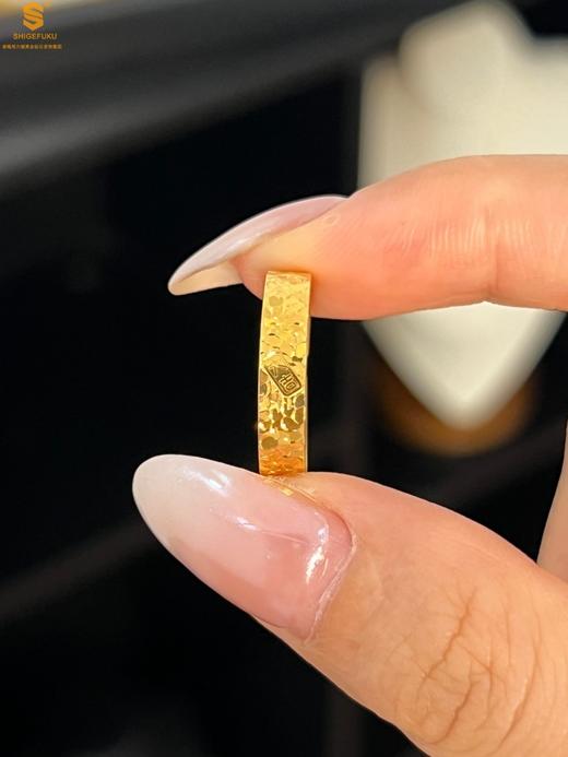 【品牌授权】【香港周六福】黄金钻石首饰 钱程似锦钱多多碎冰冰足金内嵌足银开口戒指 商品图7