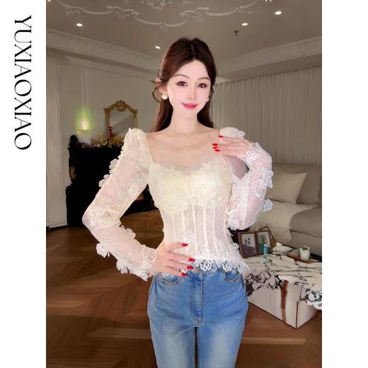 余潇潇【夜半蔷薇】高定刺绣蕾丝立体花朵梦幻礼服连衣裙&法式上衣 商品图3