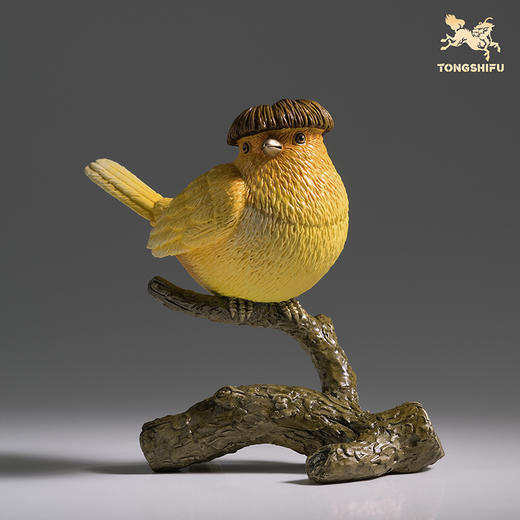 铜师傅《锅盖头鸟》客厅桌面铜鸟摆件 家居装饰工艺品 商品图1