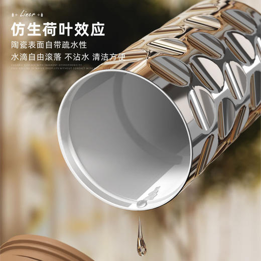 陶瓷咖啡杯高颜值智能保温杯不锈钢便携高档水杯 商品图3