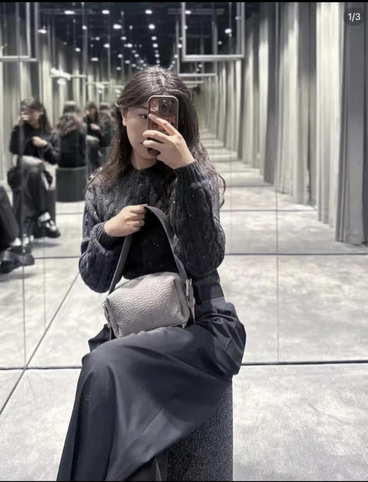 1015-1 闪闪发光的你呀 AW大王星星点点 珠片复古绞花 短款针织开衫 商品图11