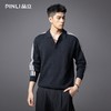 PINLI品立2025秋季新款POLO领宽松毛衣男潮牌休闲翻领条纹针织衫GD253110133 商品缩略图2