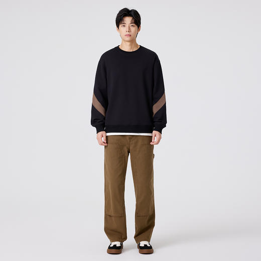 gxg.jeans男装 撞色拼接男士圆领卫衣2025秋款日常简约百搭情侣款打底衫上衣K&C 商品图4