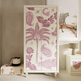 喜梦宝粉红豹双门衣柜松木实木多层免漆饰面环保耐用