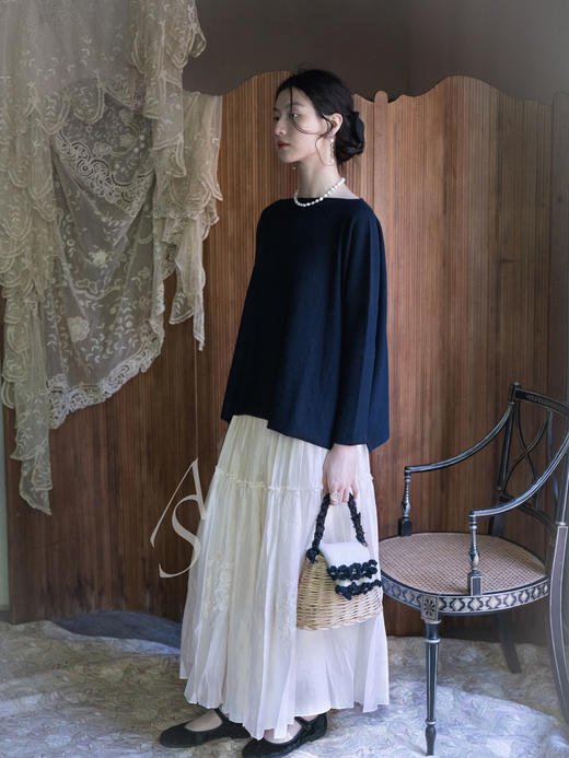 Daniela Gregis 25AW 黑色肌理丝绒圆头玛丽珍鞋 商品图1