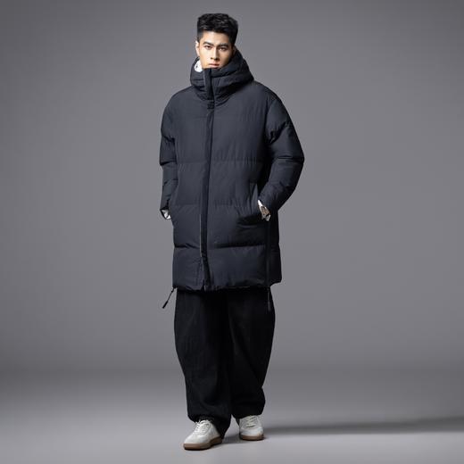 PINLI品立2025秋冬新款宽松连帽长款棉衣外套男潮牌休闲百搭棉服GD253105101 商品图4