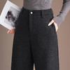 QYM H629-Y弯刀裤厚款毛呢直筒阔腿裤高腰宽松休闲裤 商品缩略图3