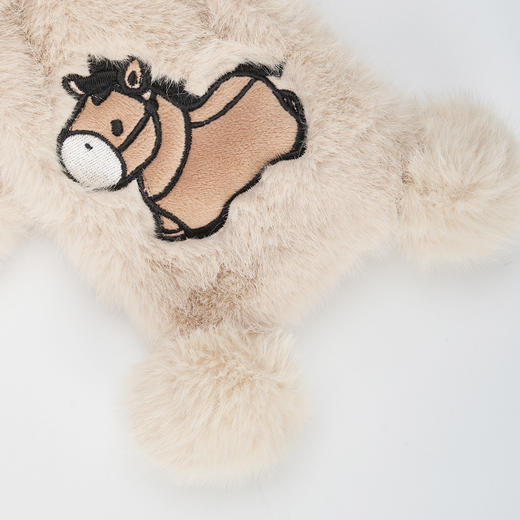 大英博物馆 新年系列 萌马刺绣 毛绒围脖围巾-米色 商品图3