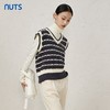 NUTS冬季新款别致条纹撞色V领针织外穿马甲背心女343053199 商品缩略图3
