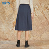 NUTS秋冬季蓝色复古气质高腰A字宽松百搭半身长裙女343061163 商品缩略图4