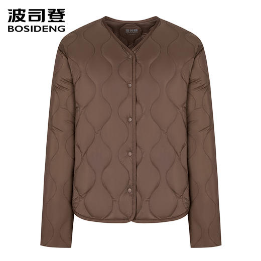 波司登轻薄羽绒服女2025新款羽绒内胆时尚短款V领外套B250131012 商品图0