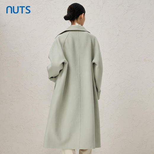 NUTS商场同款秋冬季高级感气质双面毛呢长款大衣外套女341152045 商品图4