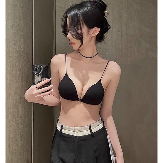 【小胸秒挺！冰感透气 | 穿脱便捷 | 法式轻感】美背前扣内衣女超薄款夏季小胸聚拢法式三角杯无痕细带文胸比基尼。hb 商品图0
