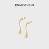 ROMI STUDIO 铜合金耳饰 法式极简金色流线水滴耳坠RWCWP06694 商品缩略图1