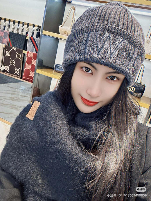 1014-9 排他性独家圆正 lew撞色字母 翻遍冷帽 纯羊毛保暖帽 商品图7