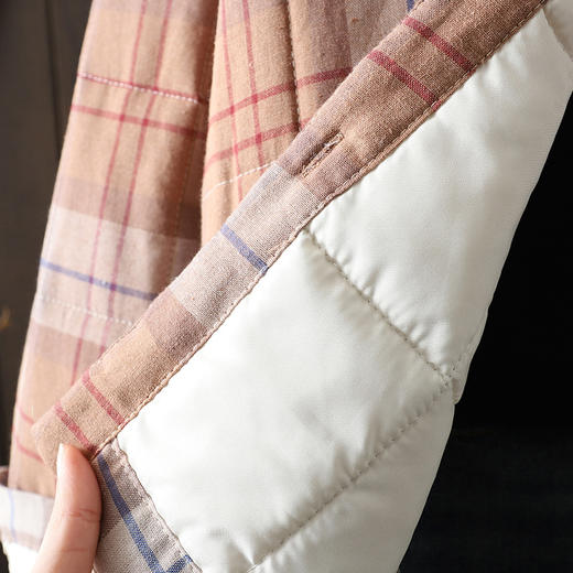 2025秋冬款复古民族风改良文艺宽松加棉加厚长袖格子衬衫上衣女 商品图3