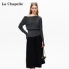 会员福利【性感斜肩+绵羊毛】拉夏贝尔/La Chapelle不规则设计感斜肩开衩气质长袖针织衫超高性价比 商品缩略图4