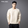 PINLI品立2025秋季新款粗针重磅宽松圆领针织衫男百搭休闲毛衣潮GD253110130 商品缩略图3