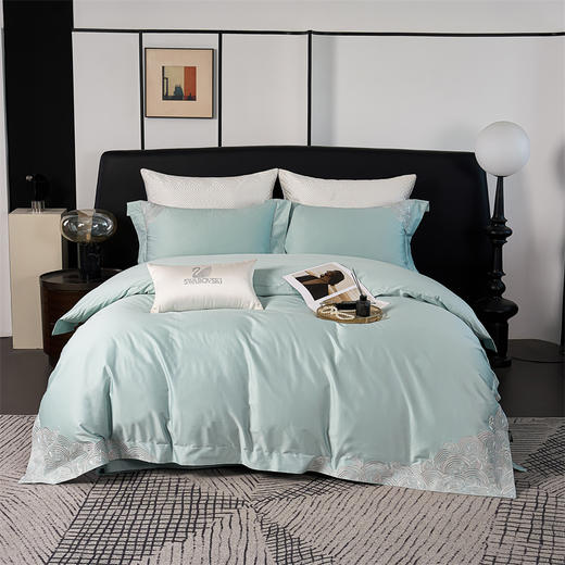 多喜爱 100S全棉云锦缎床上用品四件套乔莉蔻/澳海澜庭/雨棠酌春/茉色香绮/玉叶金枝/云琛/知澜/朵芙拉/时光幻想hl【双股长绒棉】【高支高密】【珠花重绣】【轻奢礼盒】 商品图4