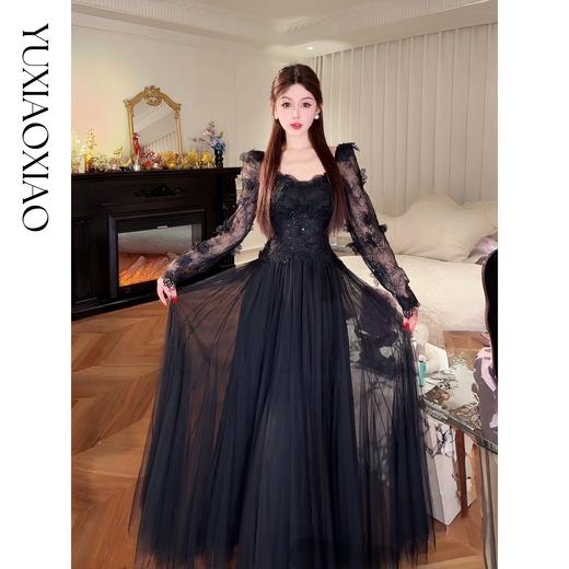 余潇潇【夜半蔷薇】高定刺绣蕾丝立体花朵梦幻礼服连衣裙&法式上衣 商品图4