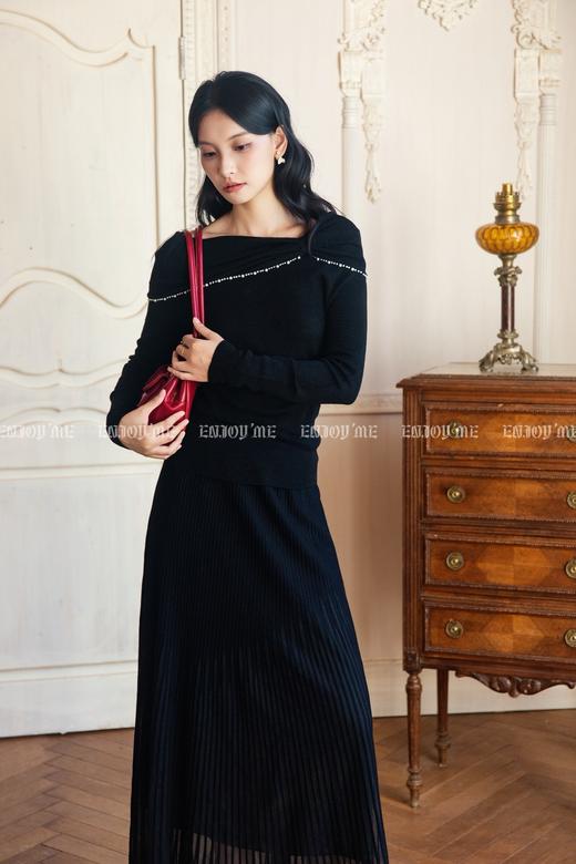 【门店同款】ENJOY冬季“暖冬新奢”珍珠一字肩针织 166893216 商品图3