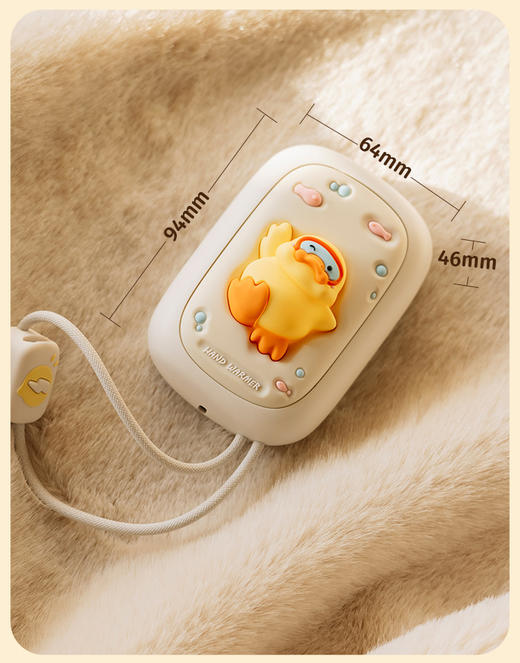 【暖手鸭！二合一暖心好物！】暖手宝 充电宝带线二合一 便携式迷你暖宝宝 生日礼物调温好物 商品图5