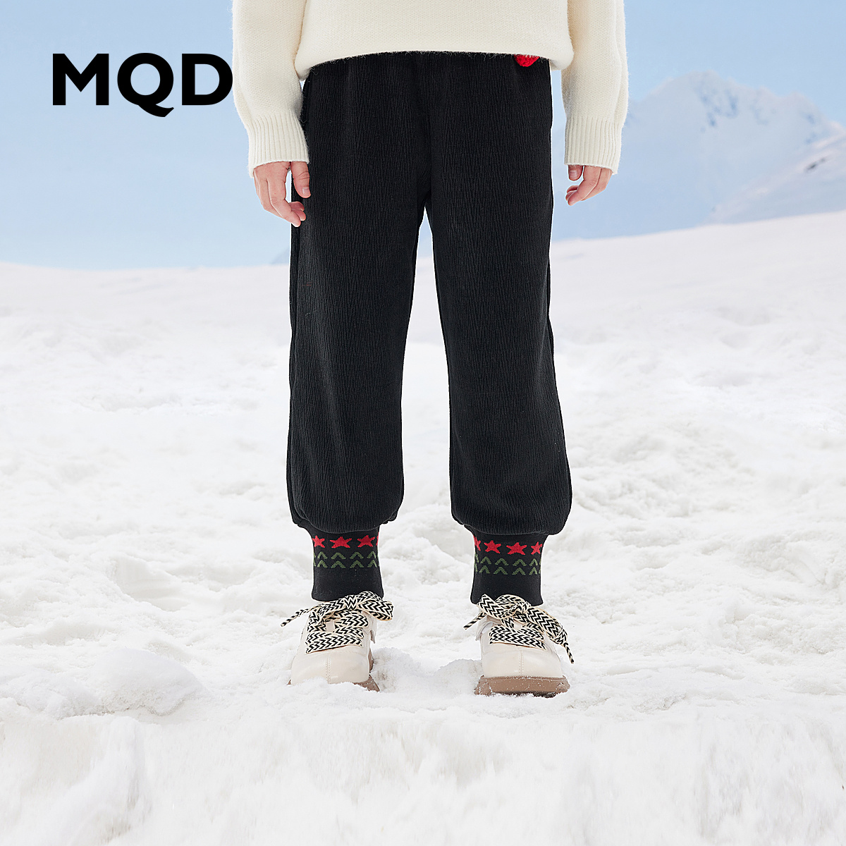 【秒】【MQD】【专柜同款】童装女童针织裤中大儿童保暖运动裤卫裤潮