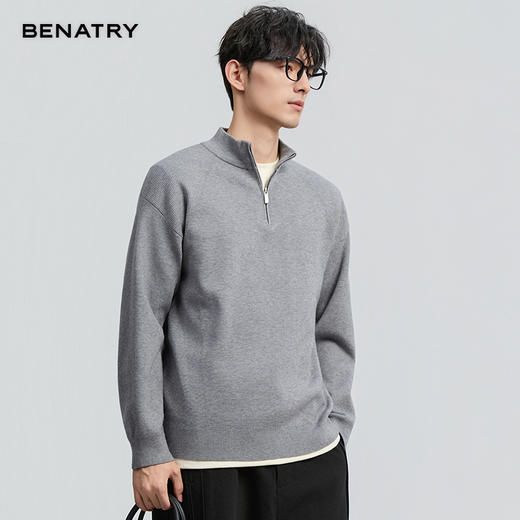 贝纳川冬季新品半拉链套头立领毛衣ECF416001 商品图5