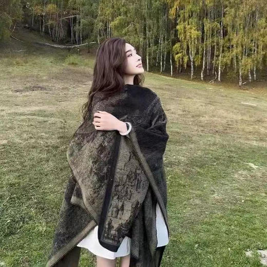 享妍 水墨江南披肩毯  多场景使用 披肩/围巾/盖毯 商品图3