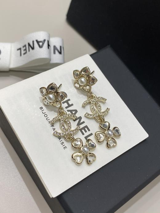 TB120-香奈儿双c四叶草耳钉（XK）-10.14直播款 商品图3